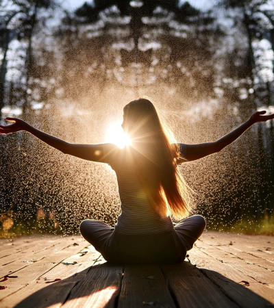 Frau in meditation