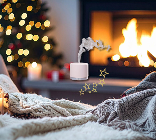 Ätherische Öle für eine duftende Weihnachtsmischung mit Orange, Zimt und Vanille – natürliche Raumduft-Idee für die Adventzeit