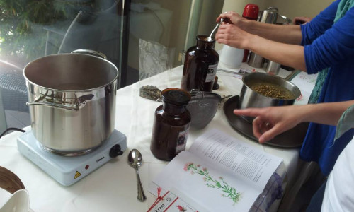 Meisterkräuter Teezubereitung bei BaBlü im Kurs