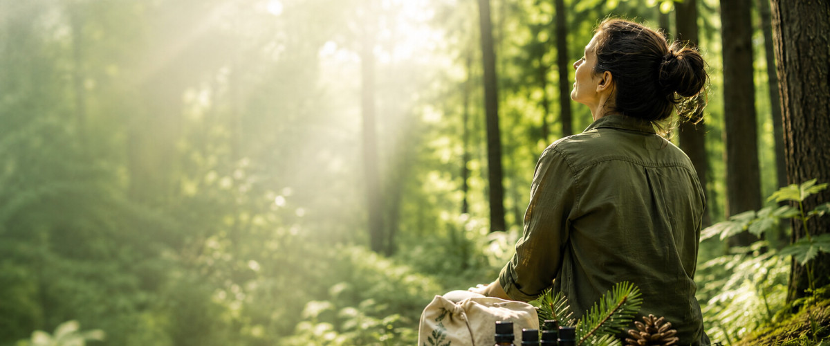 Waldbaden mit ätherischen Ölen im Wald – Natur achtsam erleben und professionell begleiten