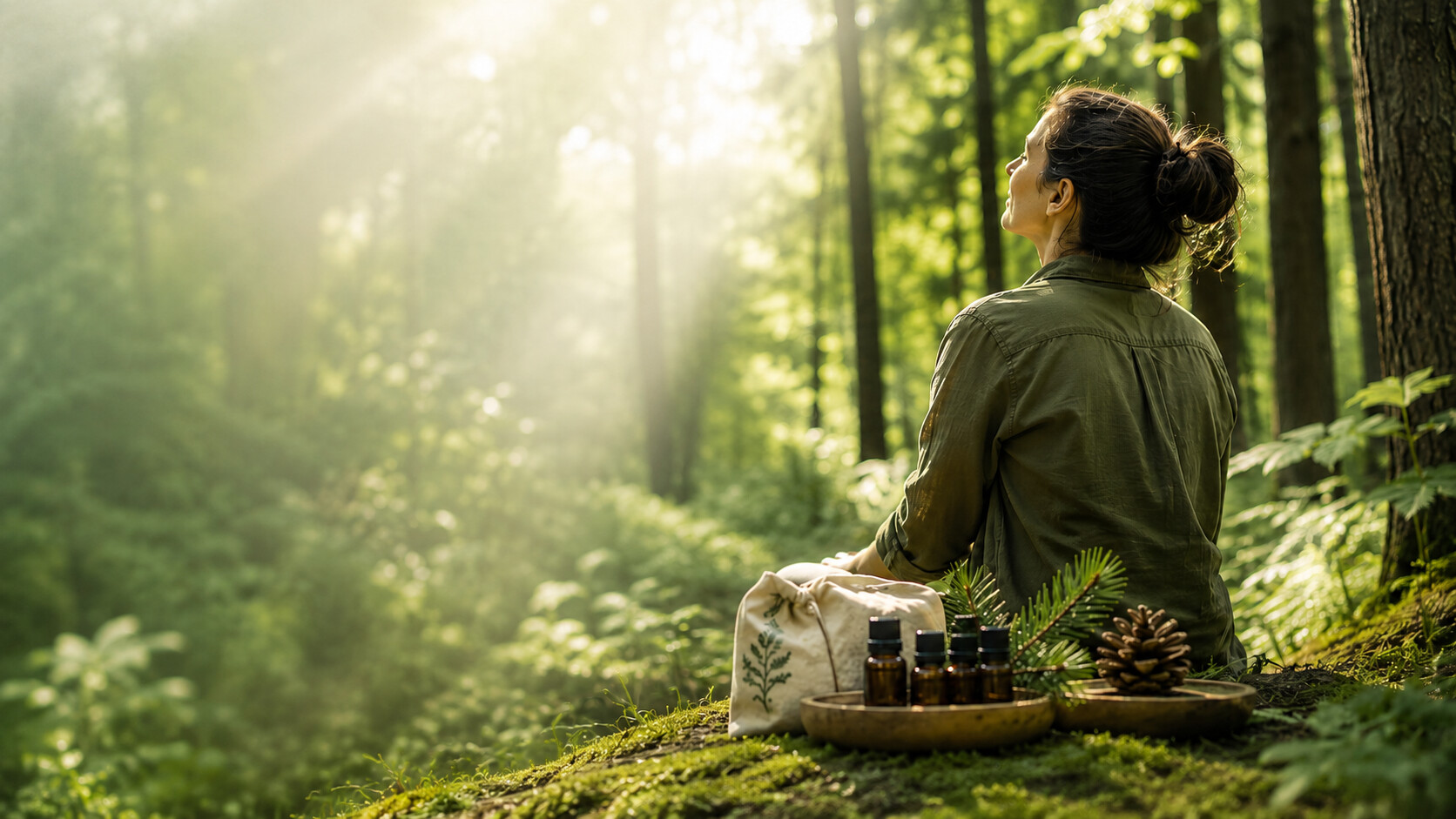 Waldbaden mit ätherischen Ölen im Wald – Natur achtsam erleben und professionell begleiten