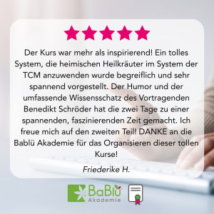 Meisterkräutertherapie Feedback Friederike