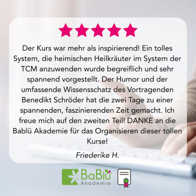 Meisterkräutertherapie Feedback Friederike
