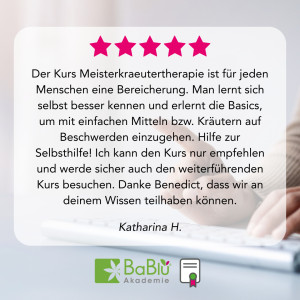 Meisterkräutertherapie - Feedback von unseren AbsolventInnen