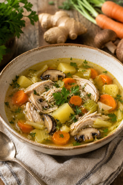 TCM - 5 Elemente Ernährung Hühnerkraftsuppe