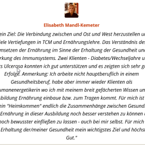 Feedback zur Ausbildung "Intergrative Ernährungsexpert:in Feedback zur Ausbildung "Intergrative Ernährungsexpert:in