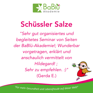 Feedbacks und Erfahrungen mit der BaBlü Akademie bei Schüssler Salze Ausbildungen -Das sagen unsere AbsolventInnen 